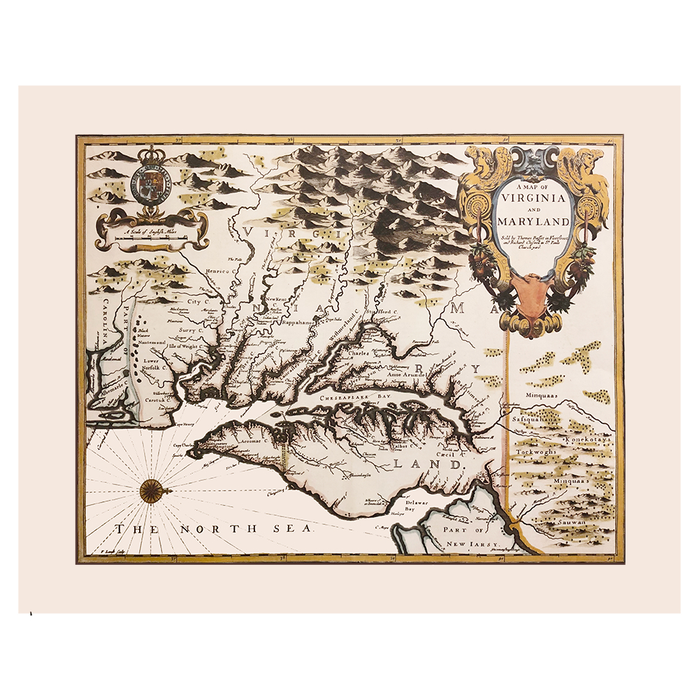 Map Of Virginia And Maryland, 1676 | Historic Jamestowne for Map of Virginia and Maryland