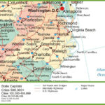 Map Of Virginia And North Carolina   Ontheworldmap Pertaining To North Carolina And Virginia Map