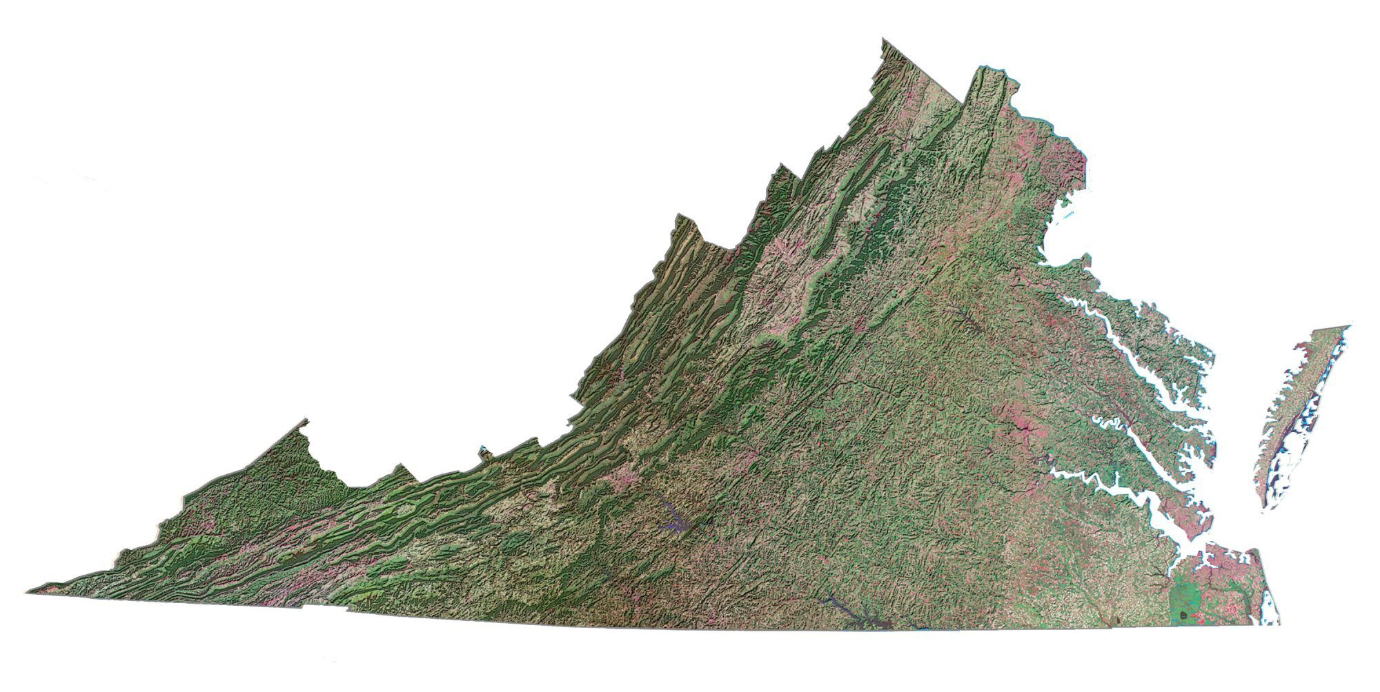 Map Of Virginia - Cities And Roads - Gis Geography inside Hd Satellite Map Of Virginia State