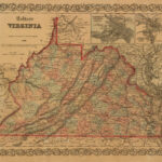 Map Of Virginia From 1861, Colton'S, 1800'S  New Reproduction Of Within Map Of Virginia In 1800