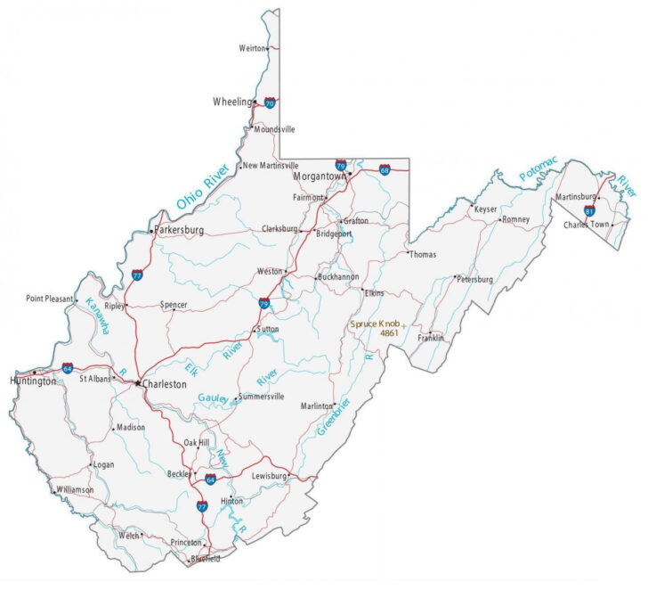 Free West Virginia Road Map