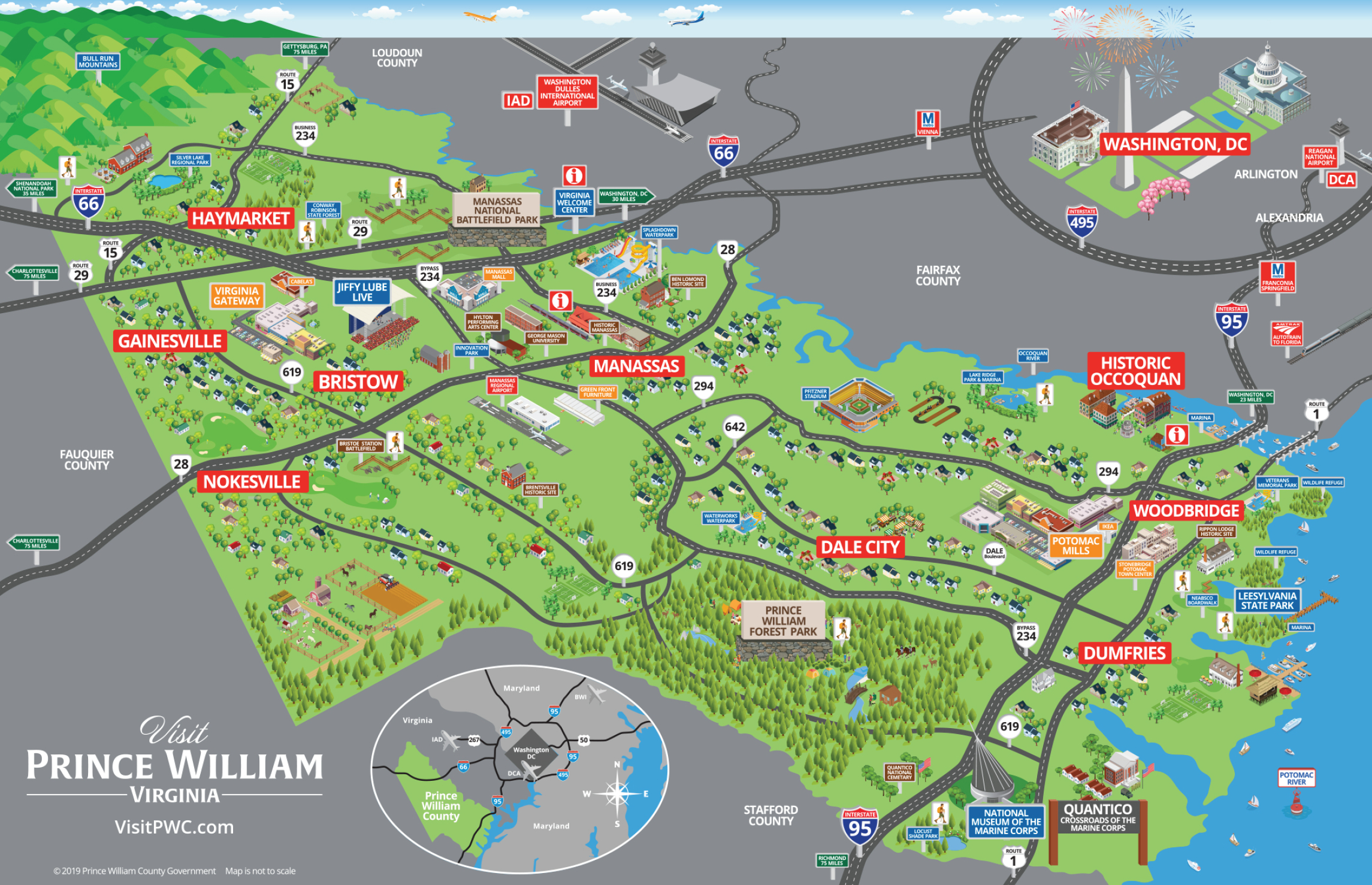 Map, Transportation &amp;amp; Visitor Services pertaining to Map Of Prince William County Virginia