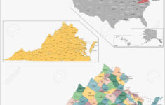 Mapa Del Estado De Virginia Diseñó En La Ilustración Con Los with regard to Mapa Del Estado De Virginia