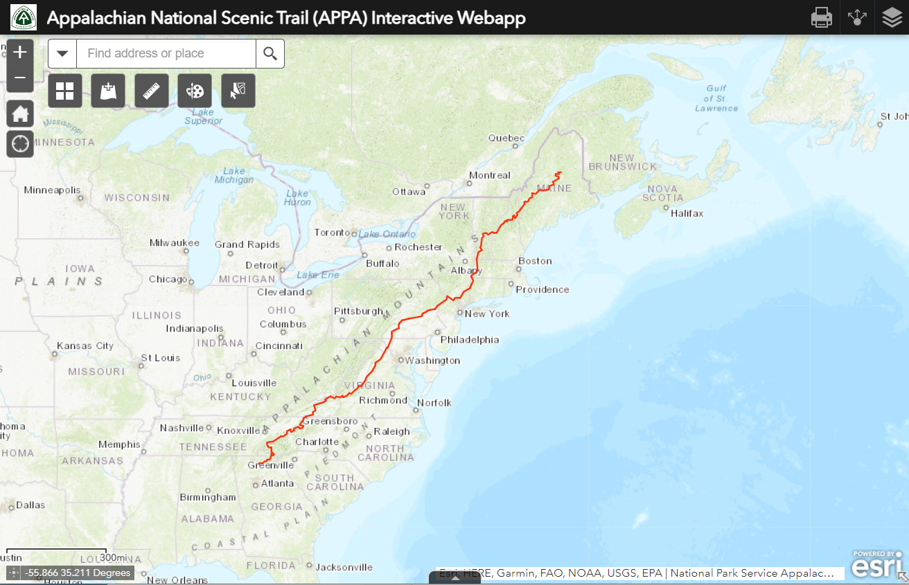 Maps - Appalachian National Scenic Trail (U.s. National Park Service) pertaining to Map Of Appalachian Trail In West Virginia