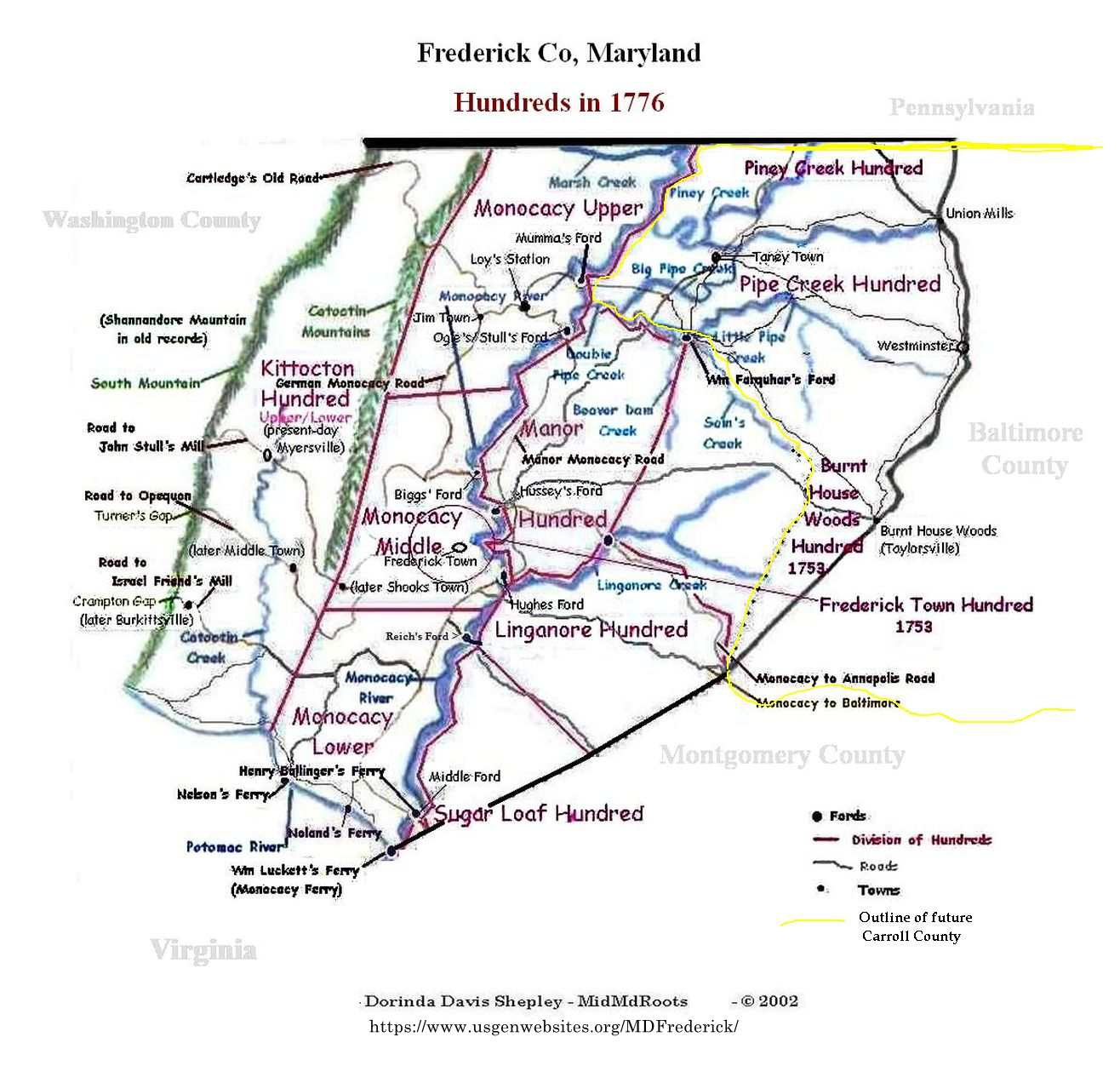 Maps - Early Frederick County - Mdgenweb regarding Frederick County Virginia Tax Map