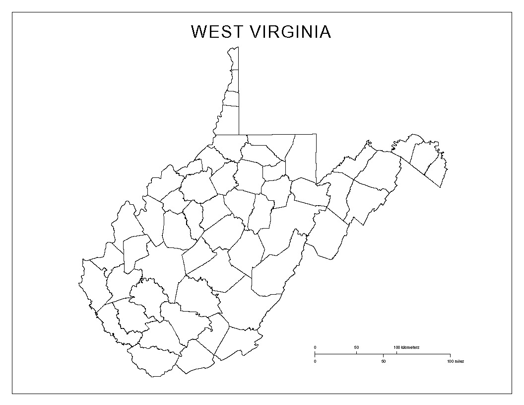 Maps Of West Virginia pertaining to Blank West Virginia County Map