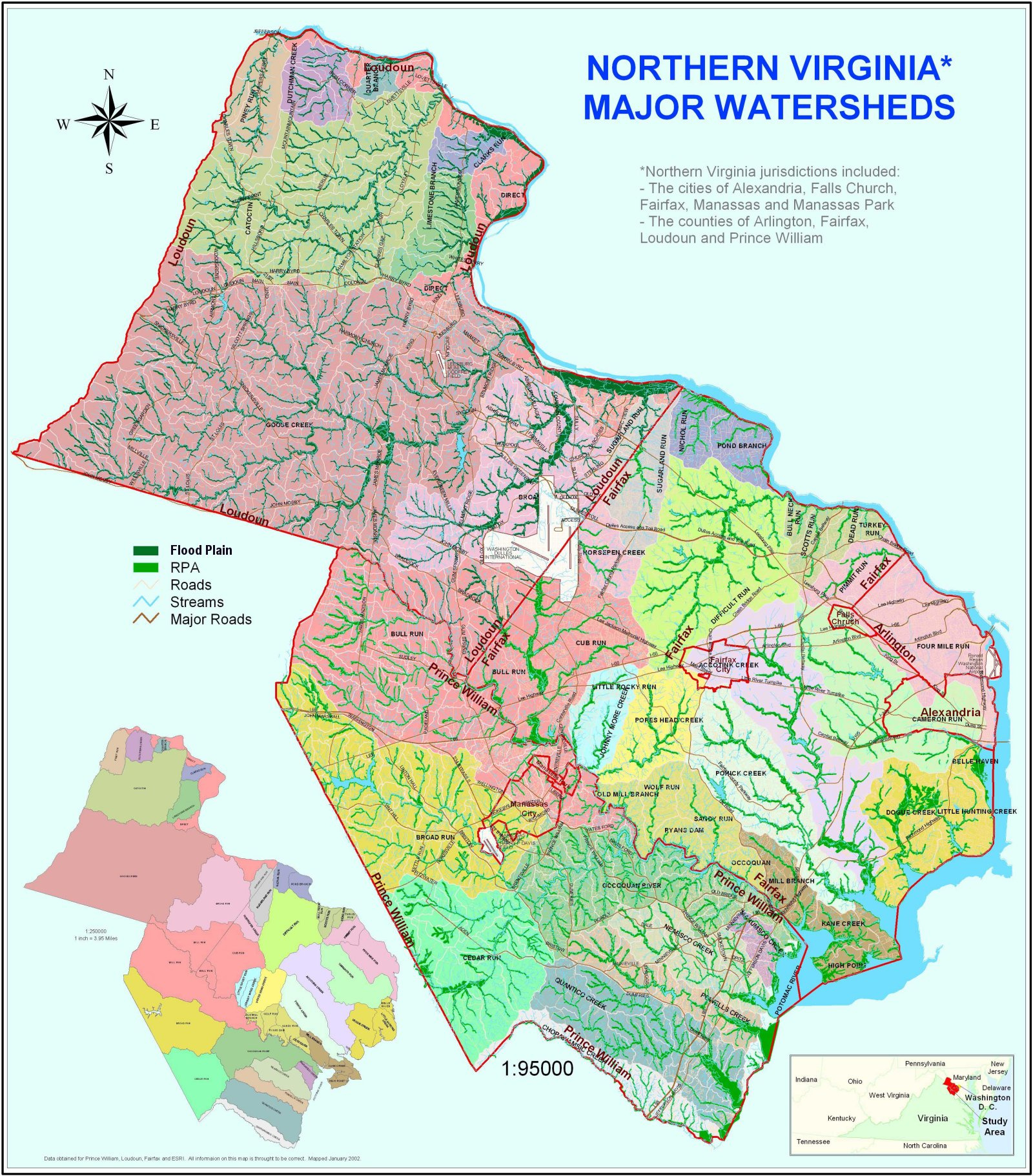Maps - Prince William Conservation Alliance for Northern Virginia Map By County