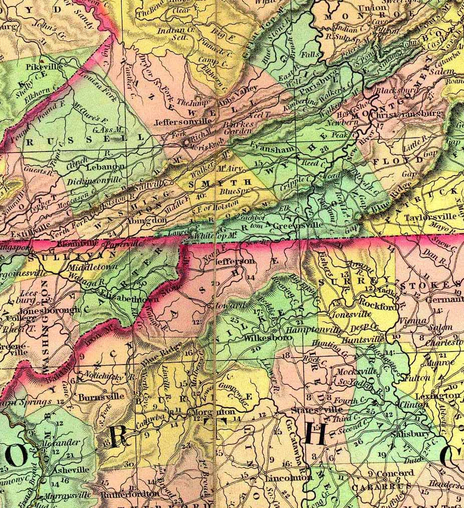 Maps. Tngennet, Tngenweb Map Project. Maps Tennessee. Old Time Maps. pertaining to Map of Tennessee and Virginia Border