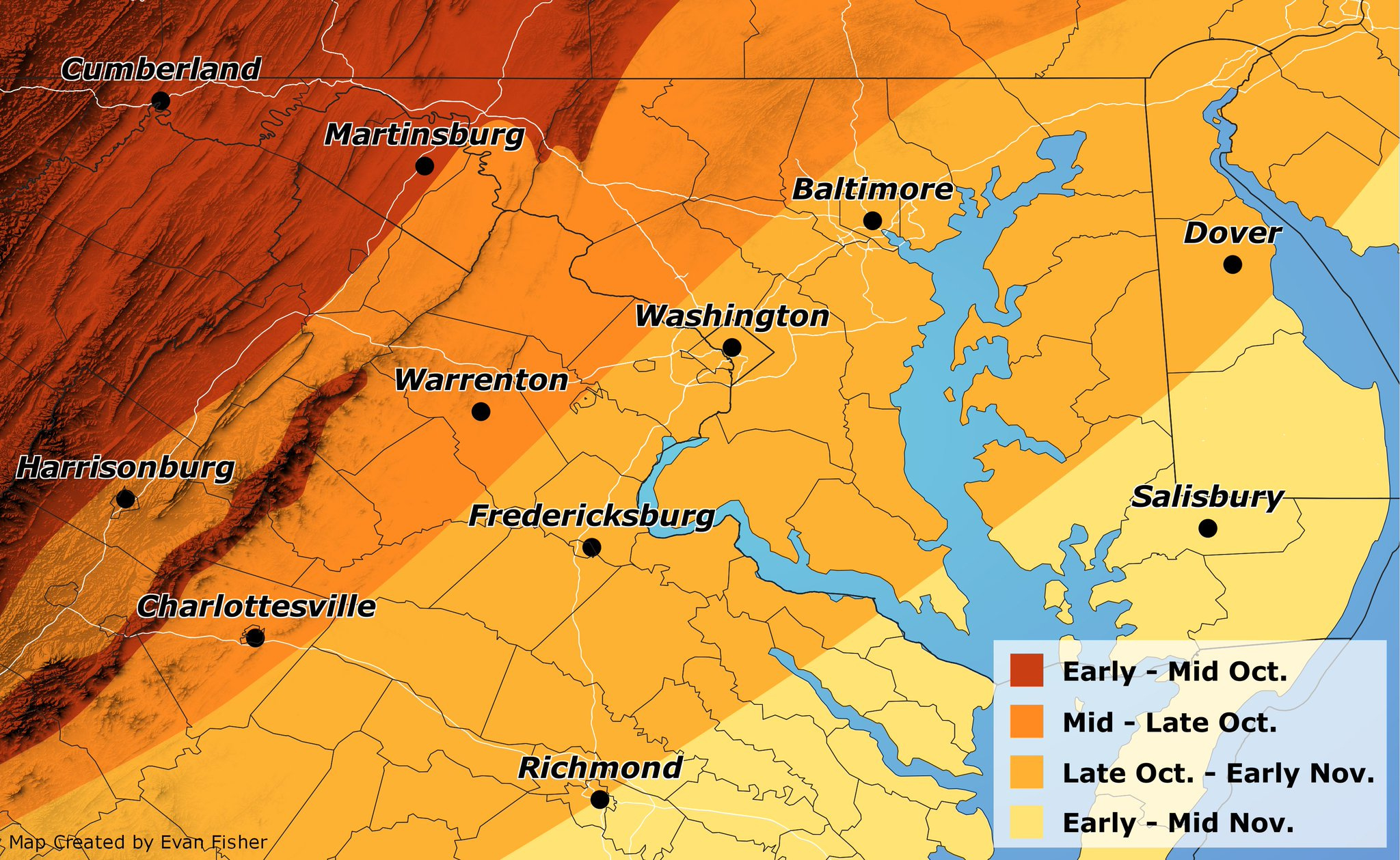 Maryland, Virginia, D.c. Fall Foliage Report: Peak Still A Couple within Fall Leaf Color Map Virginia