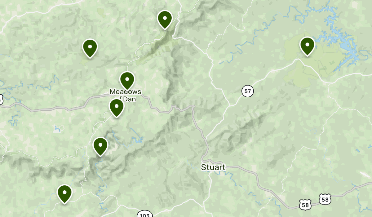 Meadows Of Dan Va Area | List | Alltrails in Meadows of Dan Virginia Map