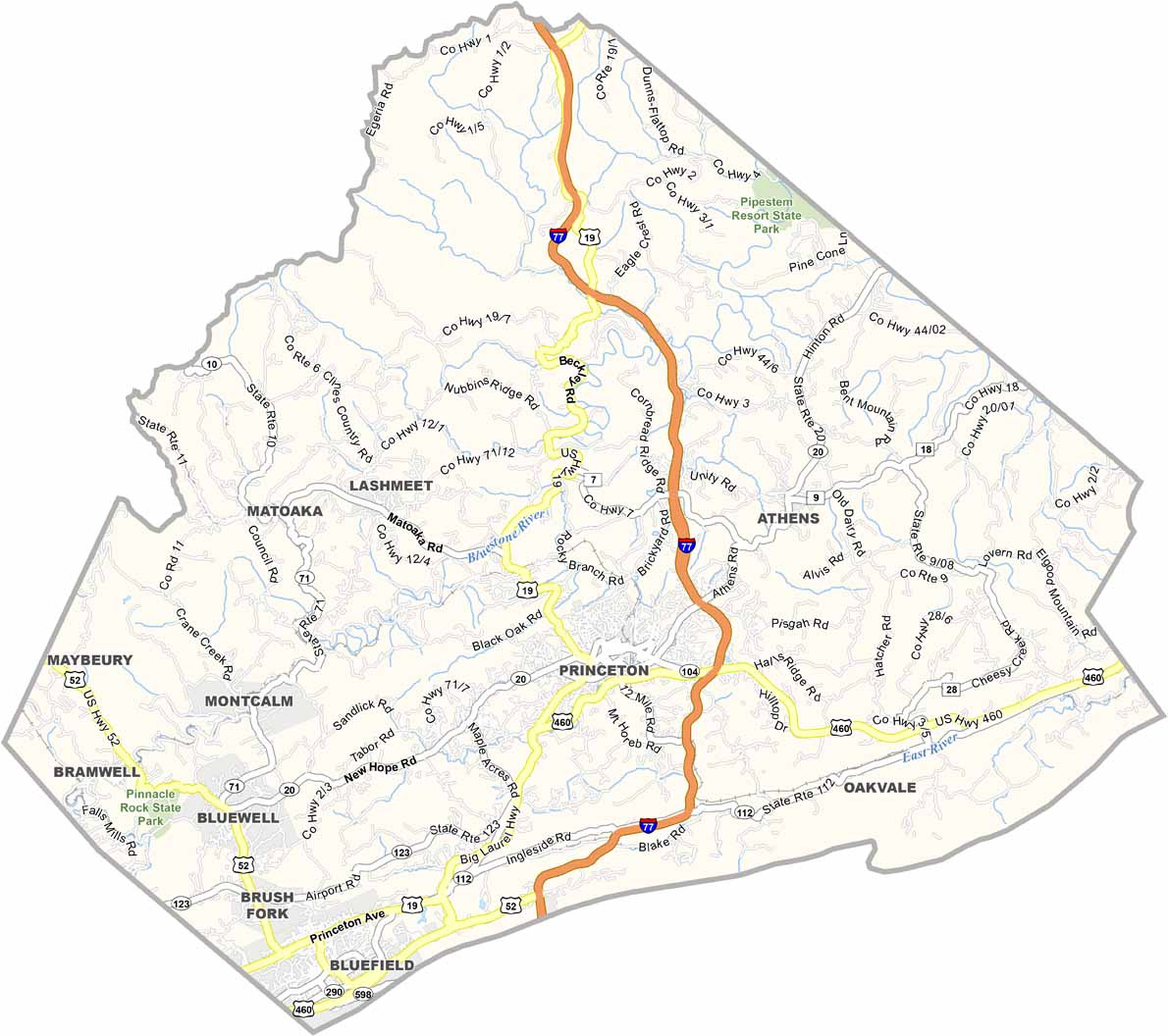 Mercer County Map, West Virginia - Us County Maps with Mercer County West Virginia Map