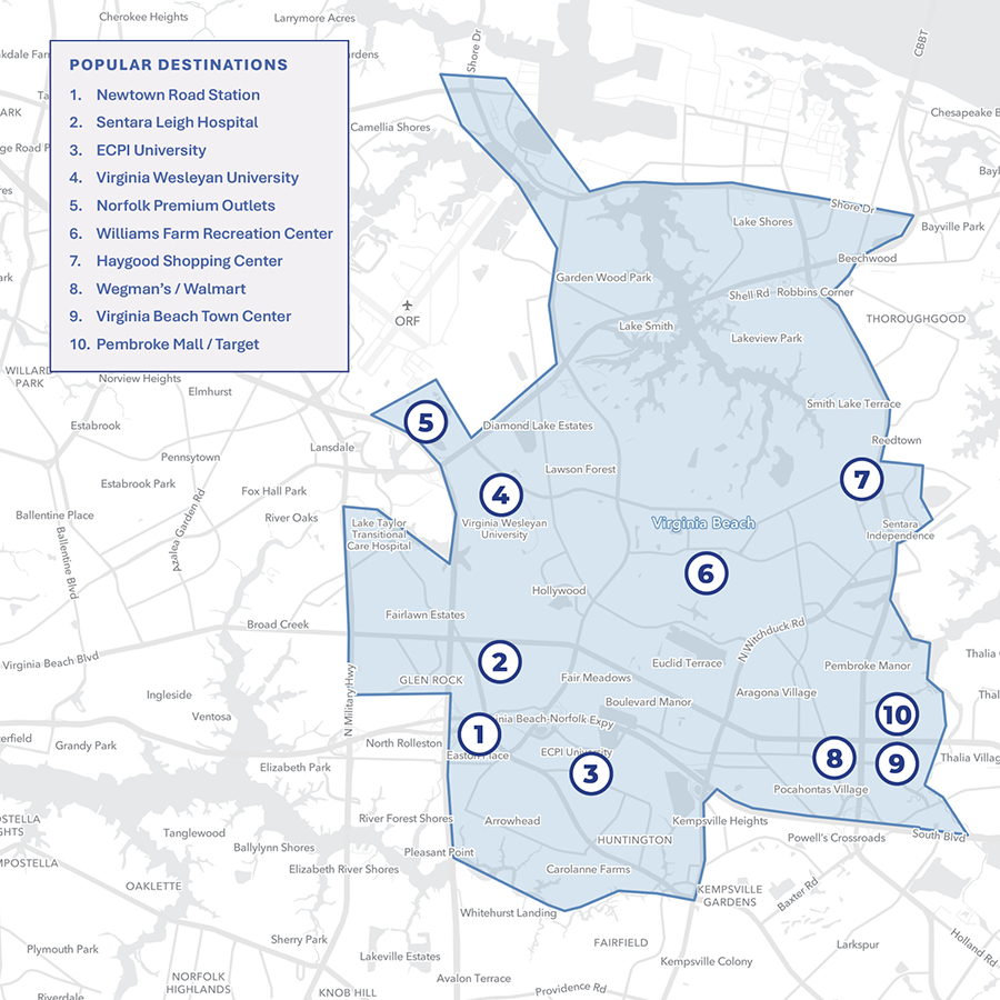 Microtransit – Hampton Roads Transit with regard to Virginia Beach Bus Routes Map