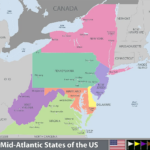 Mid Atlantic (United States)   Worldatlas Pertaining To Which Letter On The Map Represents Virginia