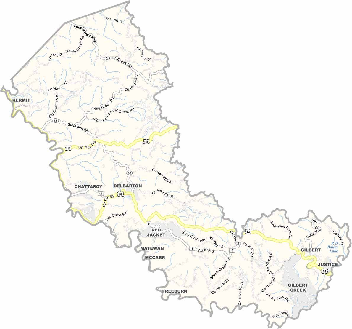 Mingo County Map, West Virginia - Us County Maps for Mingo County West Virginia Map