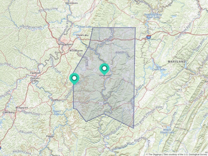 Preston County West Virginia Map