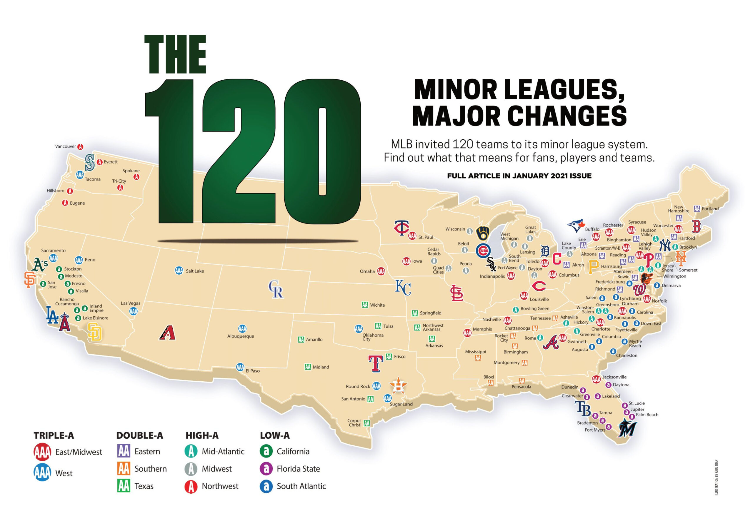 Mlb Invites 120 Teams To Join Minor Leagues In 2021 pertaining to Minor League Baseball Teams In Virginia Map
