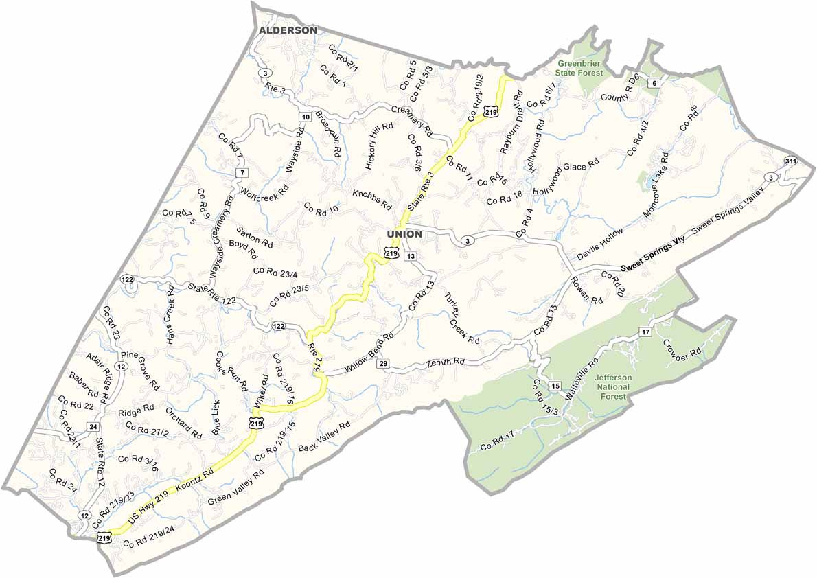 Monroe County Map, West Virginia - Us County Maps with Monroe County West Virginia Map