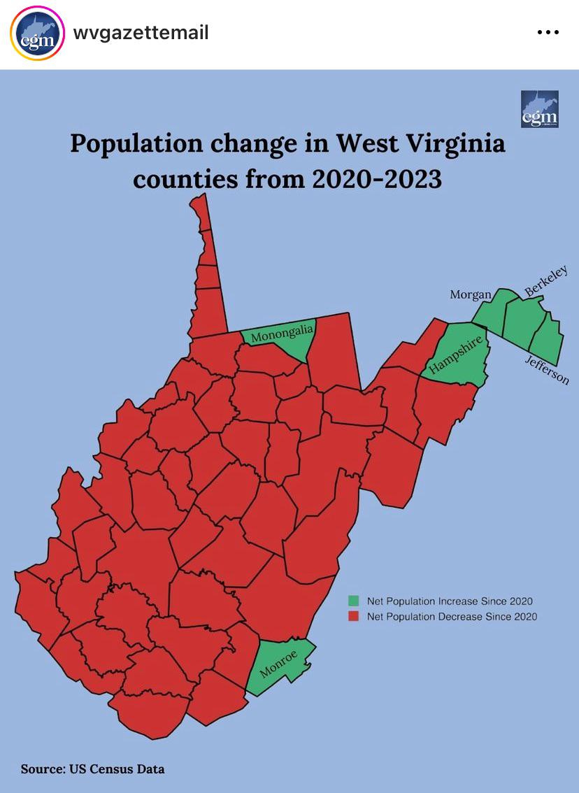 Monroe County Population : R/Westvirginia within Monroe County West Virginia Map