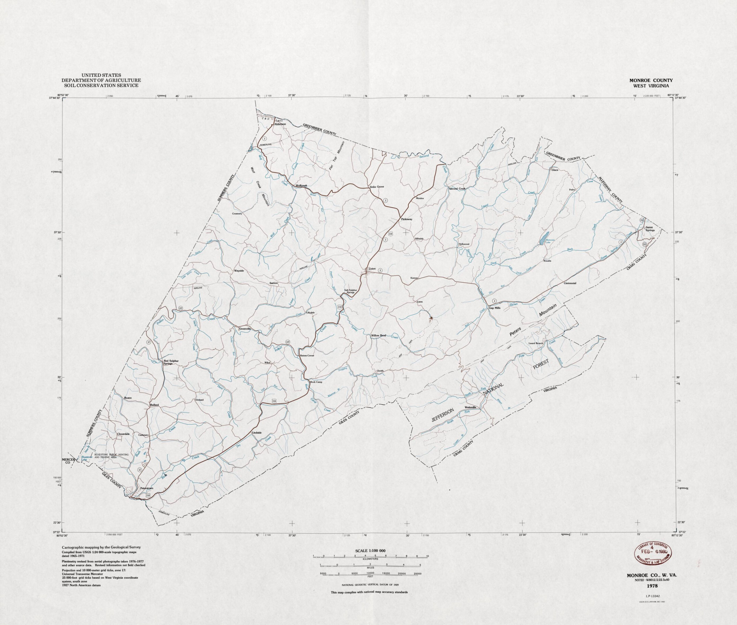 Monroe County, West Virginia | Library Of Congress regarding Monroe County West Virginia Map