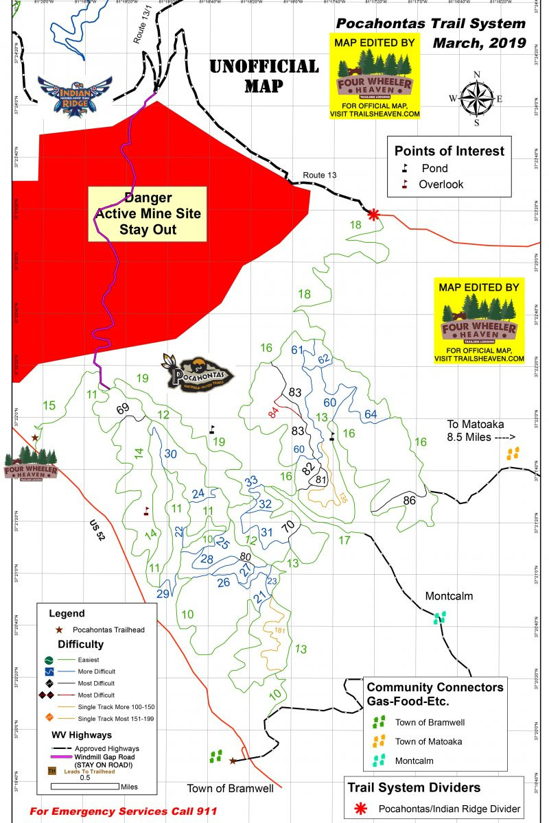 More Information On The New Wv Atv Law, Pocahontas – Indian Ridge regarding Outlaw Trails West Virginia Map