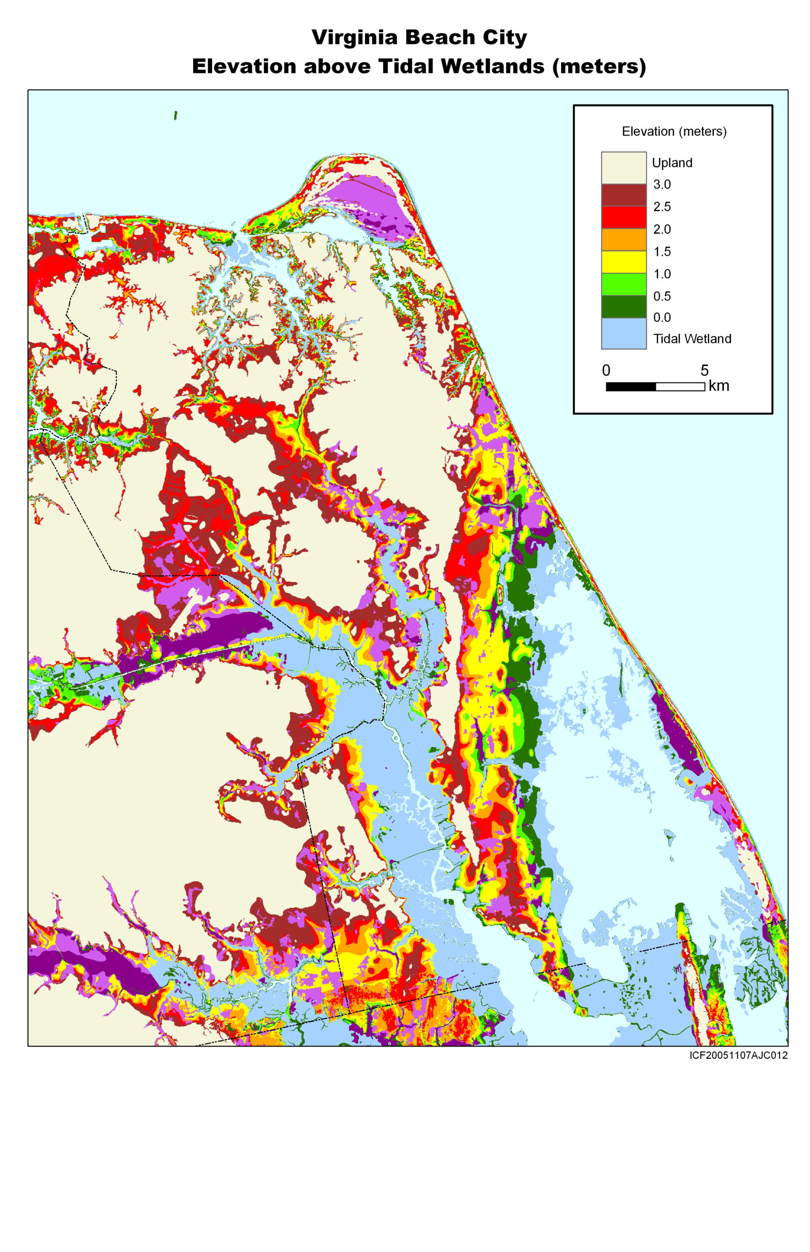 More Sea Level Rise Maps For Virginia for Topographic Map Of Virginia Beach