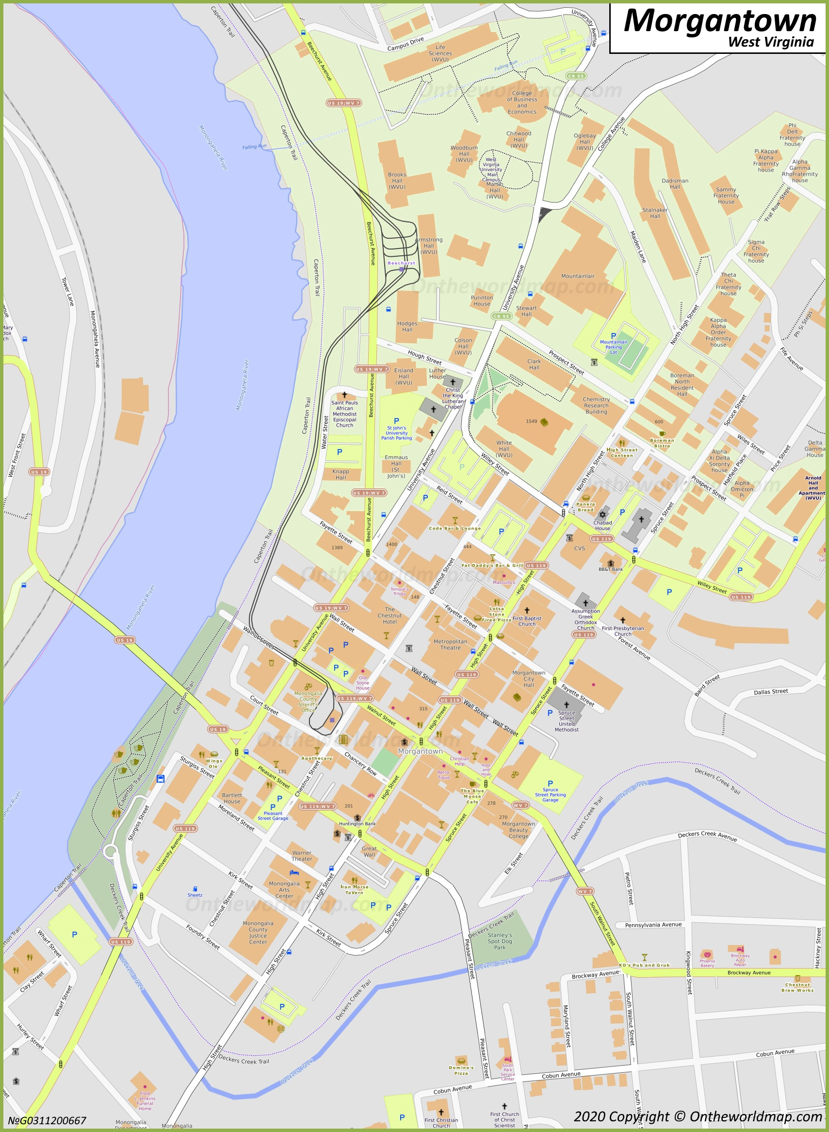 Morgantown Map | West Virginia, U.s. | Discover Morgantown With with regard to Map Of Morgantown West Virginia