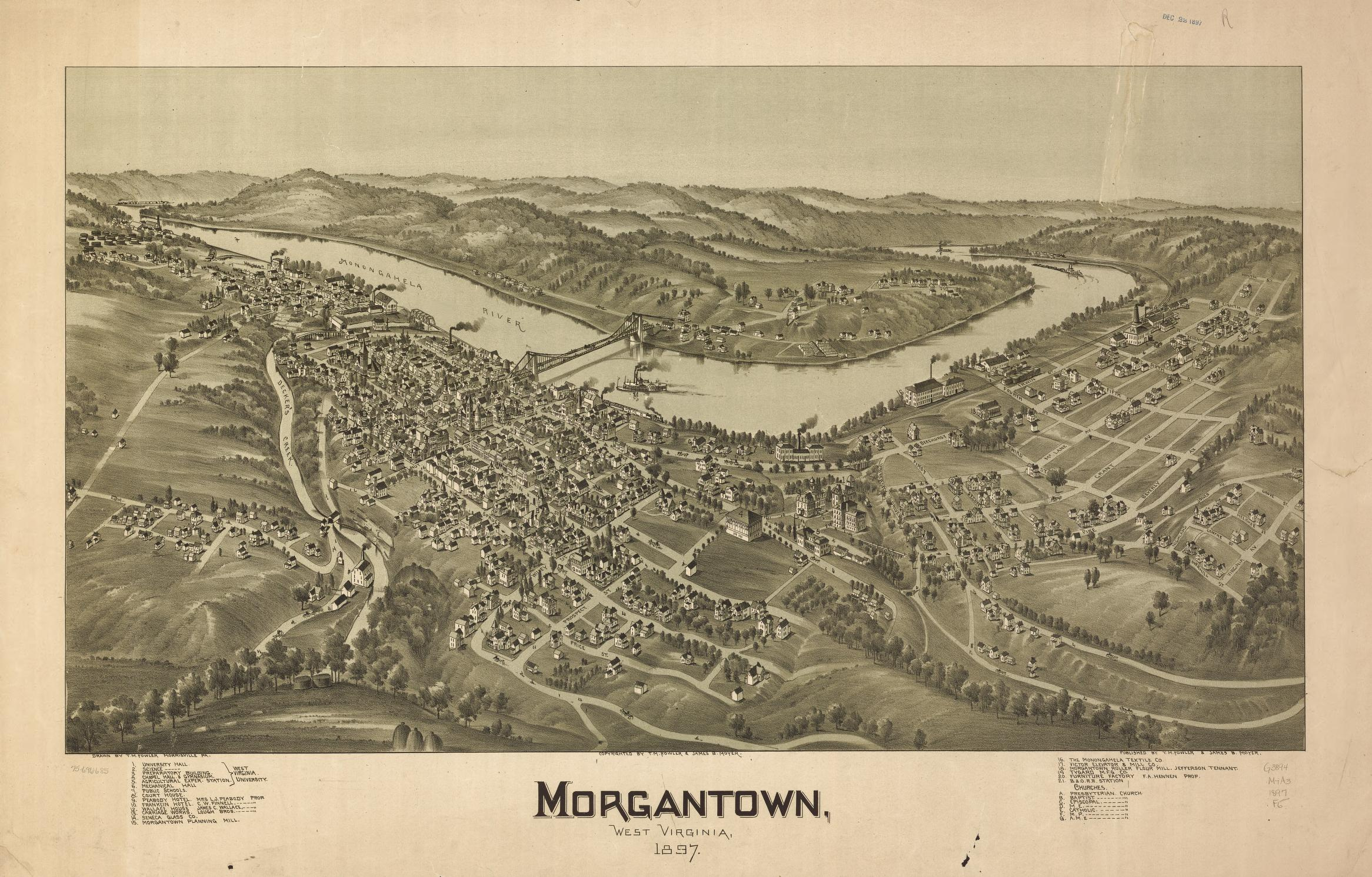Morgantown, West Virginia 1897. | Library Of Congress pertaining to Morgantown West Virginia On A Map