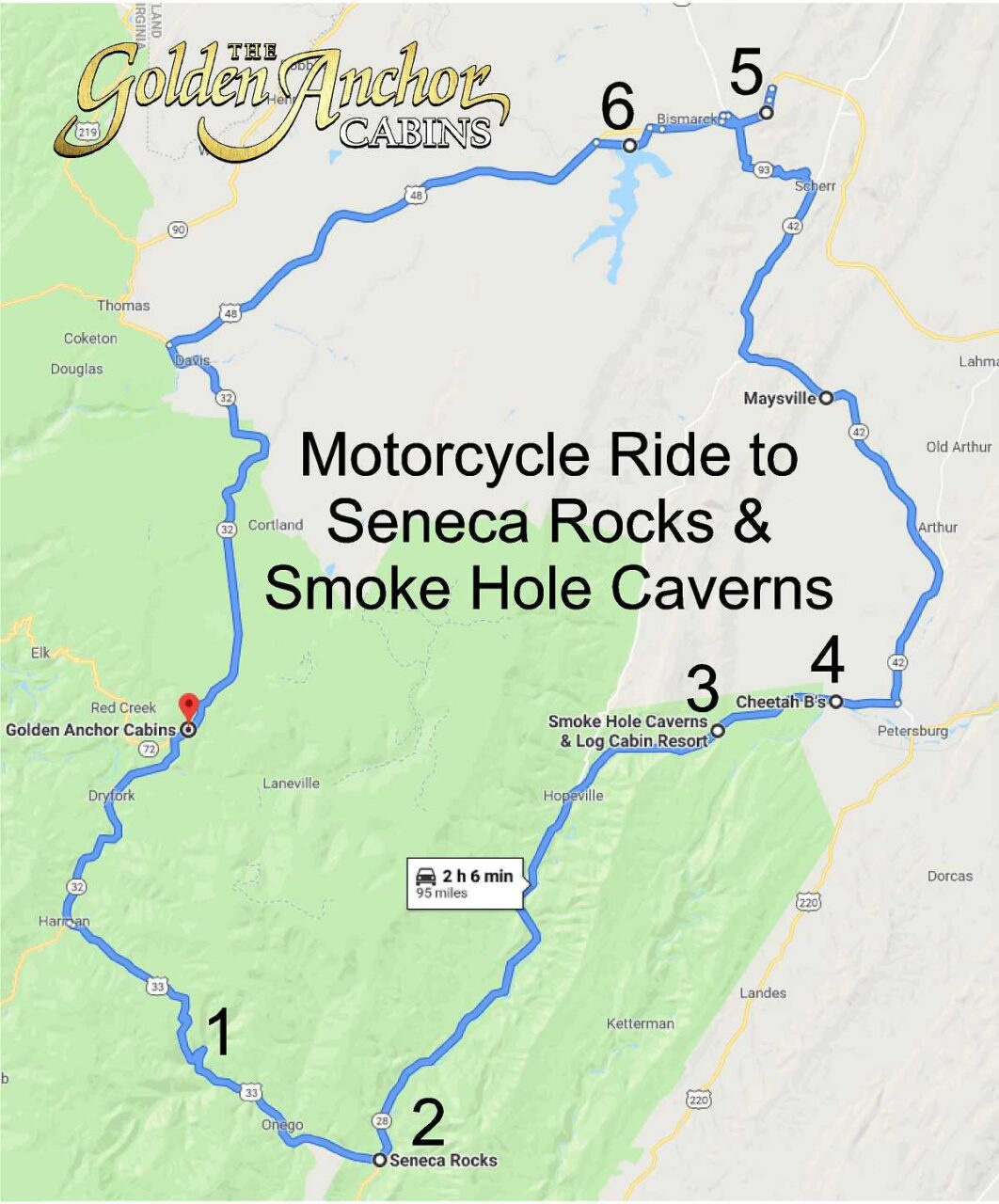 Motorcycle Rides In West Virginia - Seneca Rocks And Petersburg throughout West Virginia Motorcycle Rides Map