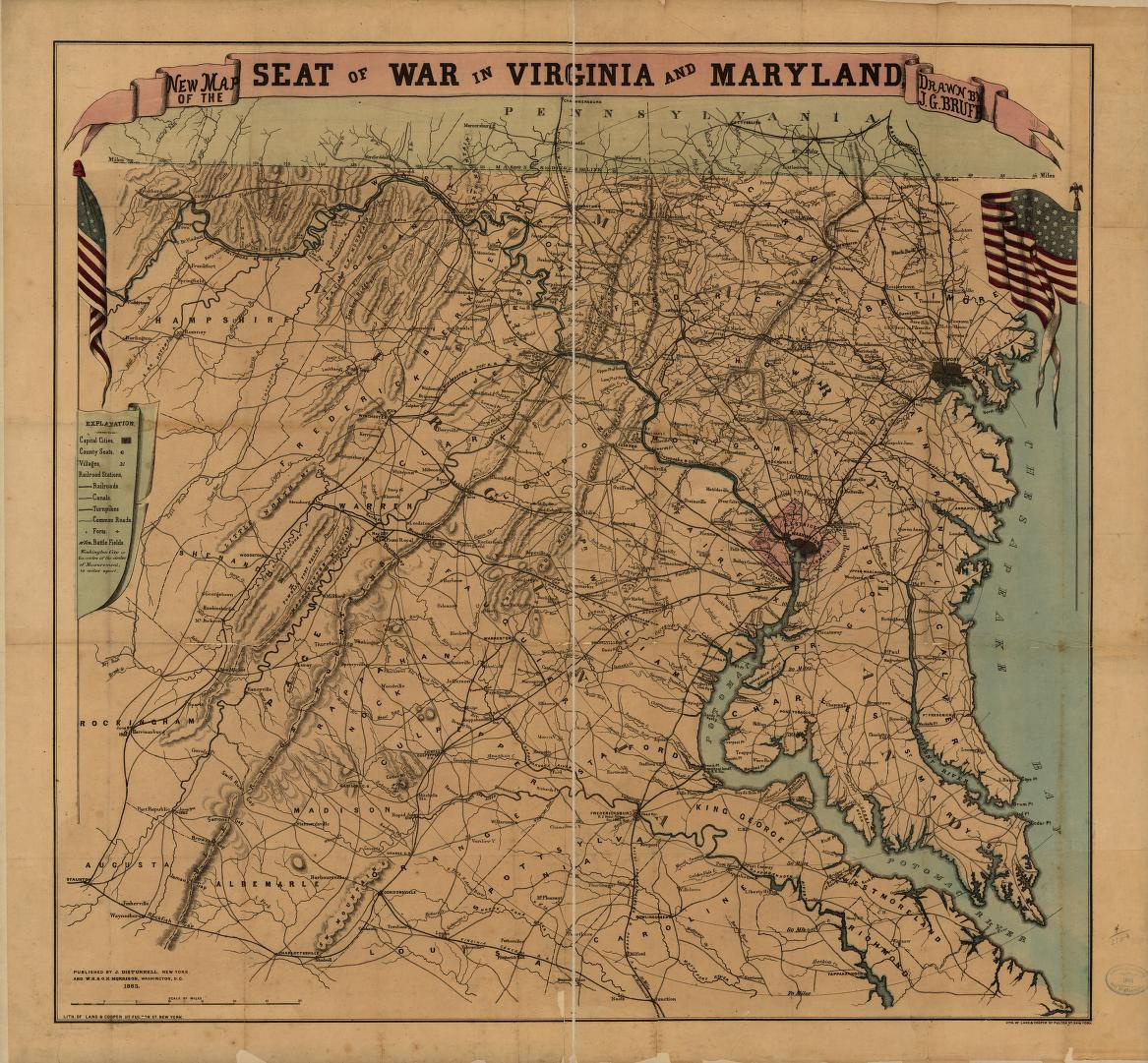 New Map Of The Seat Of War In Virginia And Maryland | Library Of pertaining to Map Of The Seat Of War Virginia
