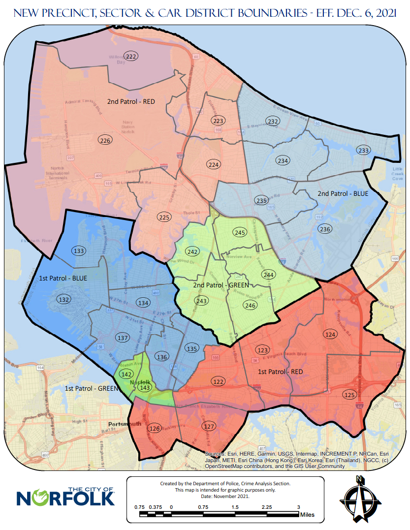 Norfolk Police Redistricting Into 2 Police Precincts, 29 Patrol for Virginia Beach Police Precinct Map