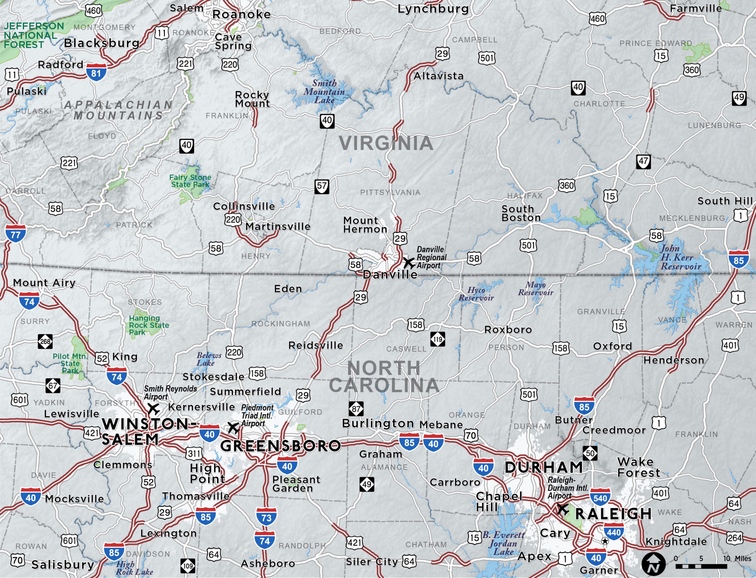 North Carolina/Virginia Custom Map | Red Paw Technologies within Map Of Virginia North Carolina