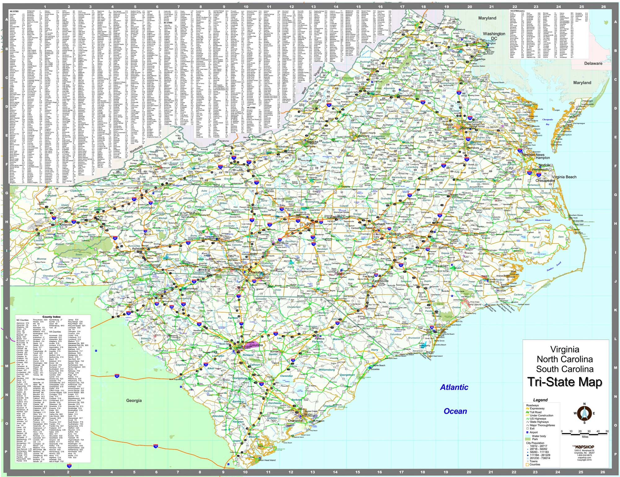 North &amp;amp; South Carolina And Virginia Regional Wall Mapmapshop intended for Map Of Virginia And North Carolina States