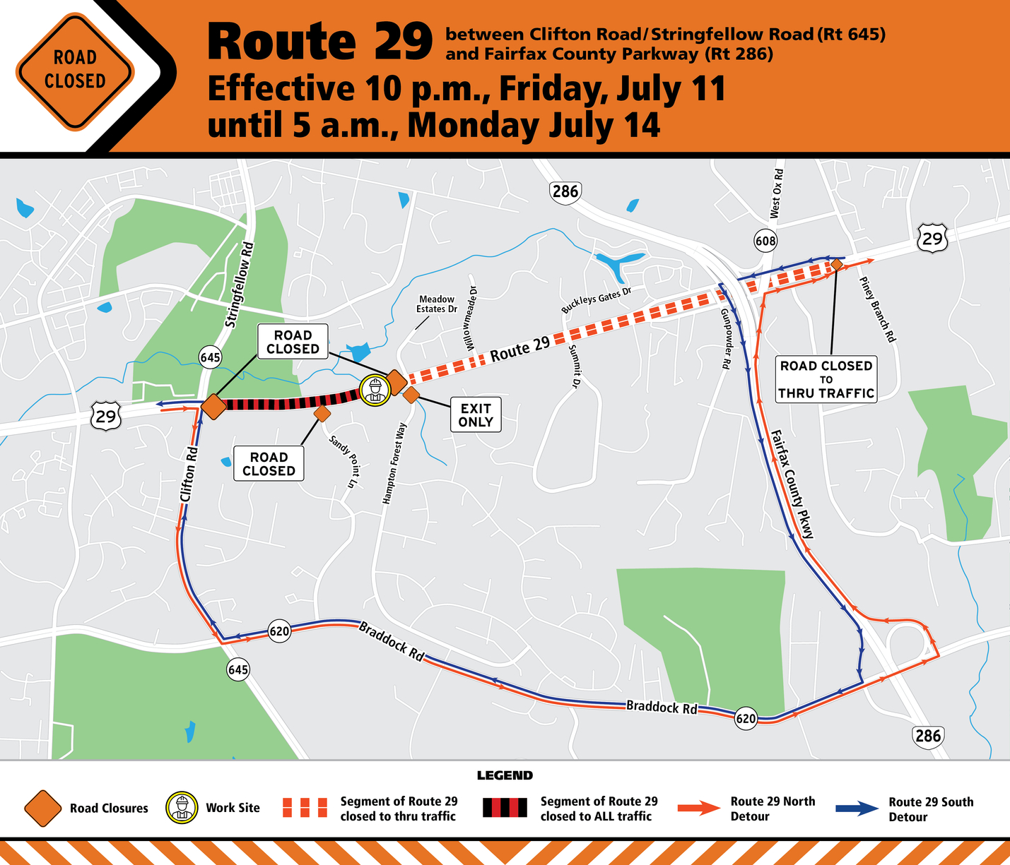 Northern Virginia District | Four Weekends Of Route 29 Closures In in Map Of Route 29 In Virginia