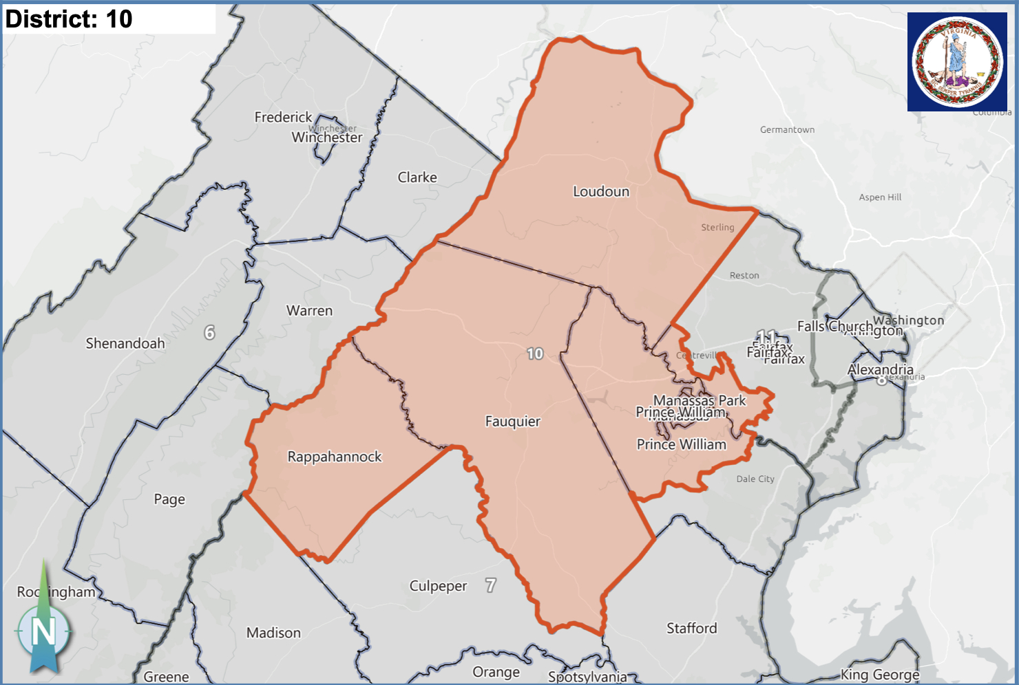 Northern Virginia&amp;#039;S 10Th Congressional District Race Pits Clancy with Virginia 10Th District Map