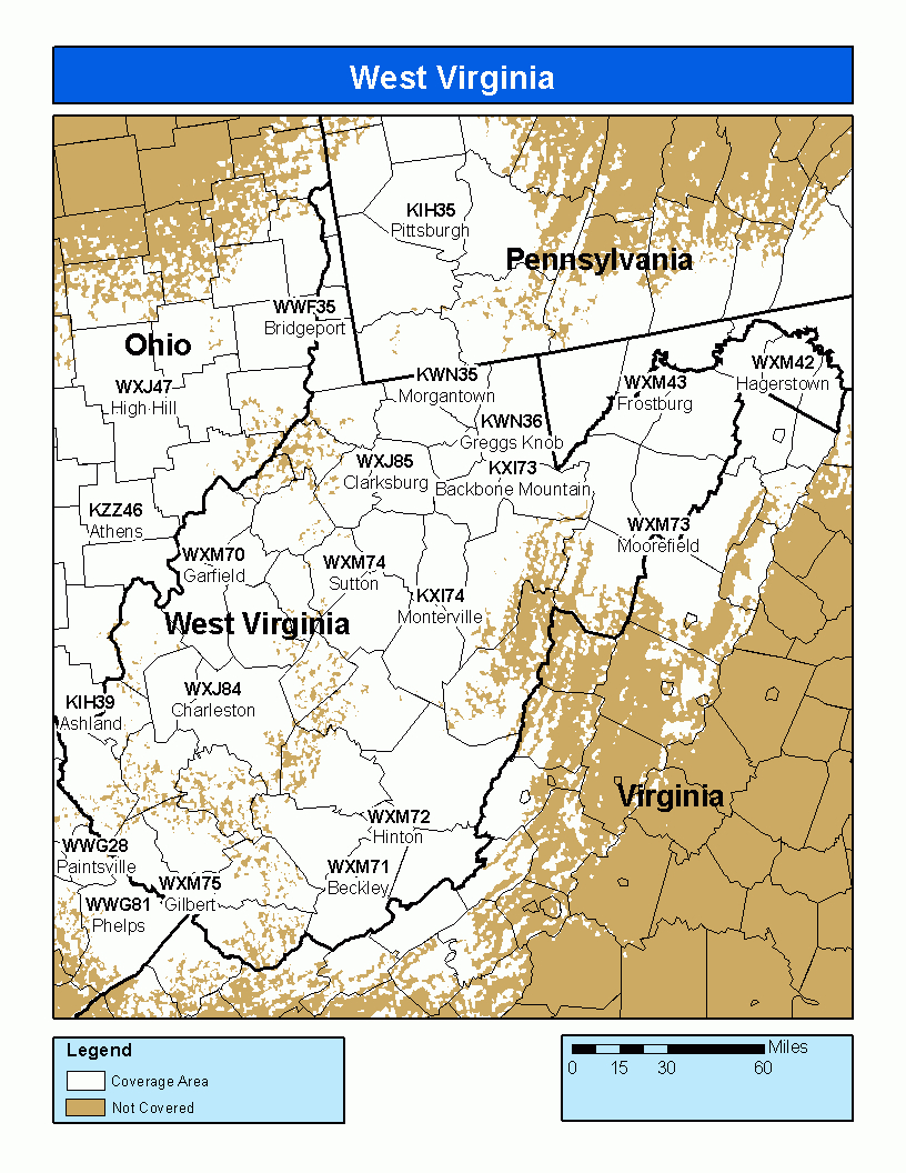 Nwr West Virginia Coverage for Weather Map For West Virginia
