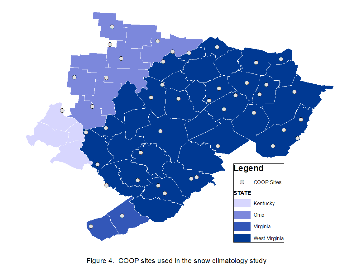Nws Charleston, Wv Snowfall Climatology intended for West Virginia Snowfall Map