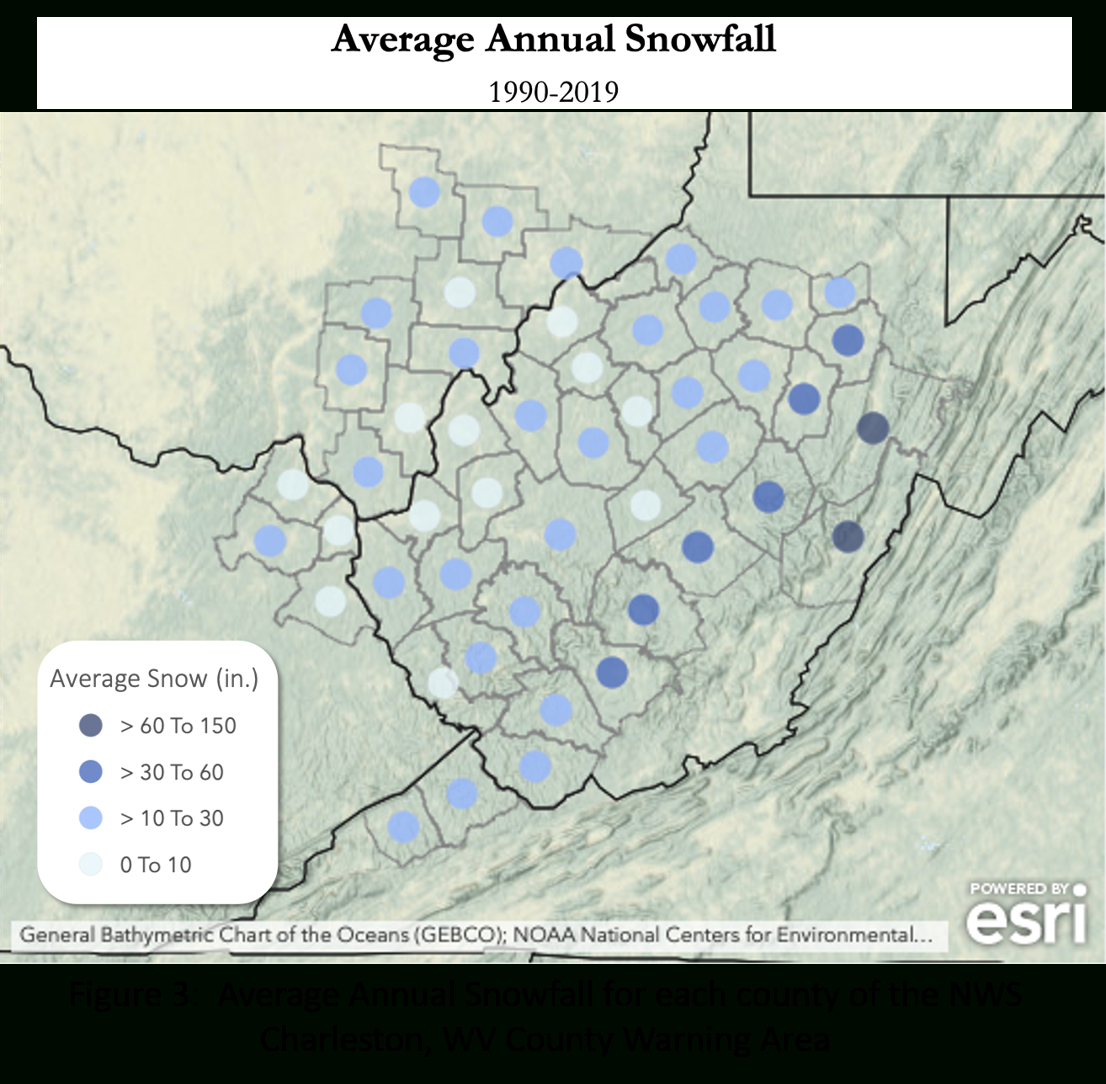 Nws Charleston, Wv Snowfall Climatology within West Virginia Average Snowfall Map