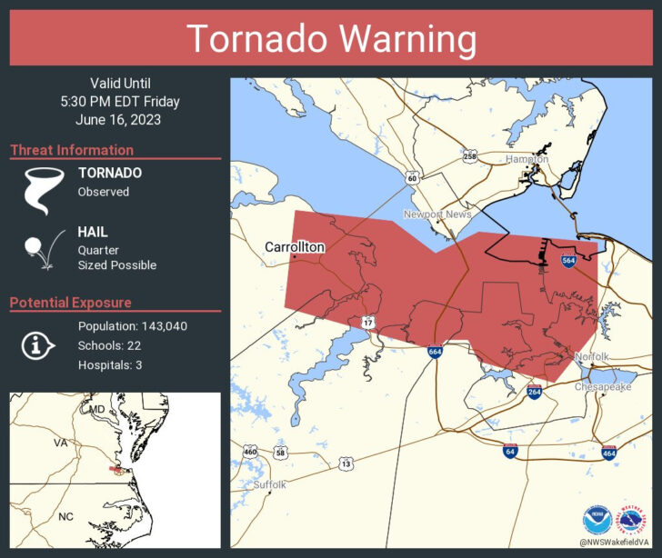 Tornado Warning Virginia Map