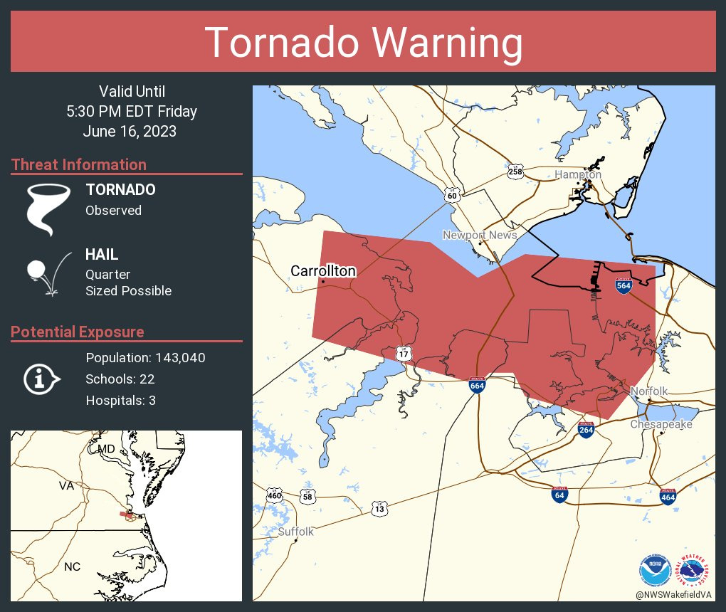 Nws Wakefield On X: &amp;quot;Tornado Warning Including Carrollton Va Until intended for Tornado Warning Virginia Map