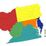Objectively Improved Map Of The Mid Atlantic States; Wv'S For West Virginia And Maryland Map