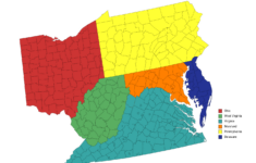 Objectively Improved Map Of The Mid-Atlantic States; Wv'S regarding Map of Pennsylvania and West Virginia