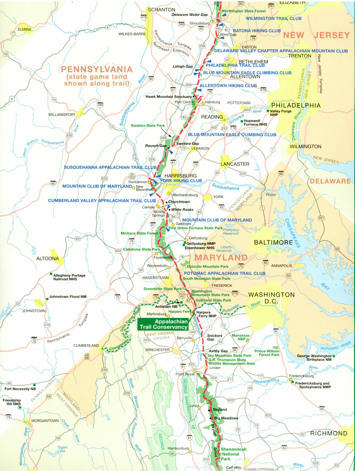 Official Appalachian Trail Maps within Appalachian Trail Map in Virginia