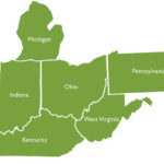 Ohio Service Area Within Ohio Pennsylvania West Virginia Map