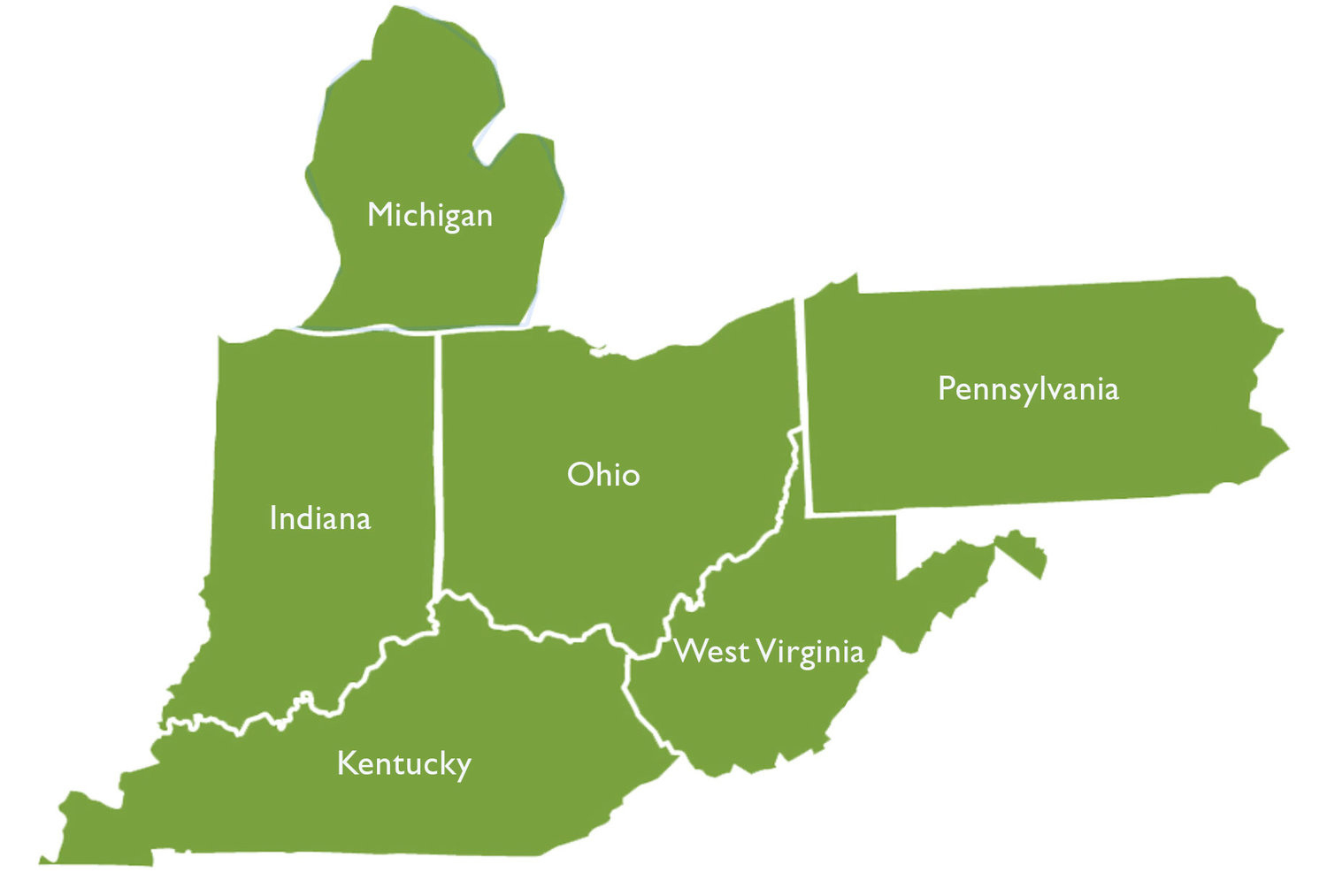 Ohio Service Area within Ohio Pennsylvania West Virginia Map