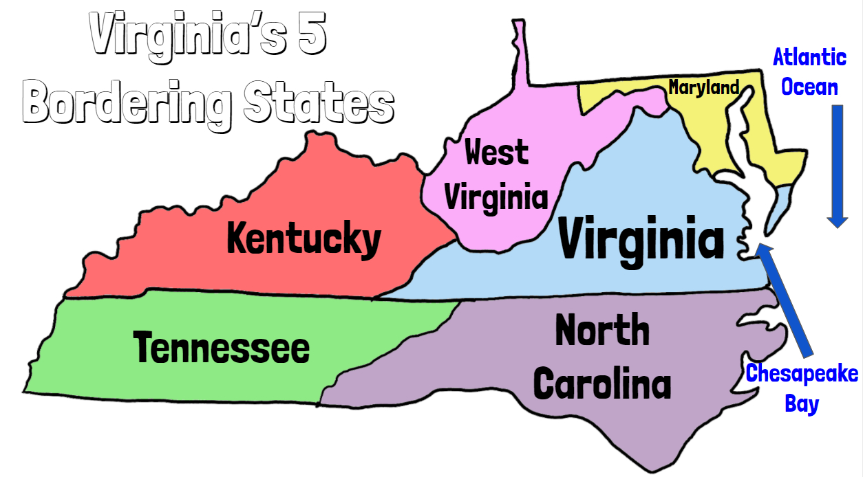 Physical Geography - Miss Montera&amp;#039;S Class inside Map of Virginia Bordering States
