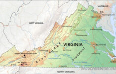 Physical Map Of Virginia intended for Physical Map of Virginia State