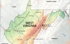 Physical Map Of West Virginia with Beckley West Virginia on a Map