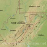 Physical Map Of West Virginia Within Kentucky West Virginia Border Map