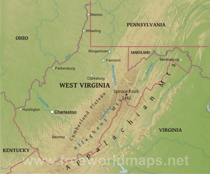 Kentucky West Virginia Border Map