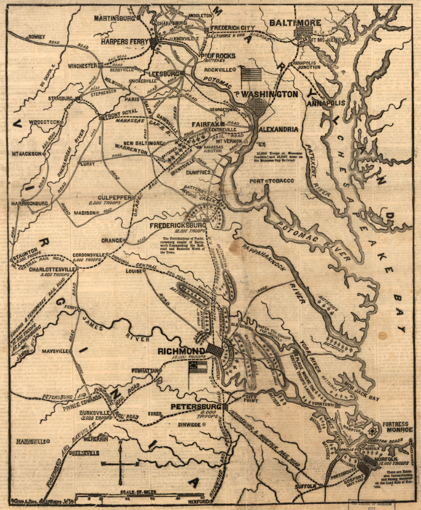 Places In Civil War History: Virginia Geography | Worlds Revealed for Civil War Maps Of Virginia